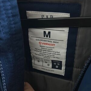 GAP Blue Puffer Jacket with ColdControl Technology